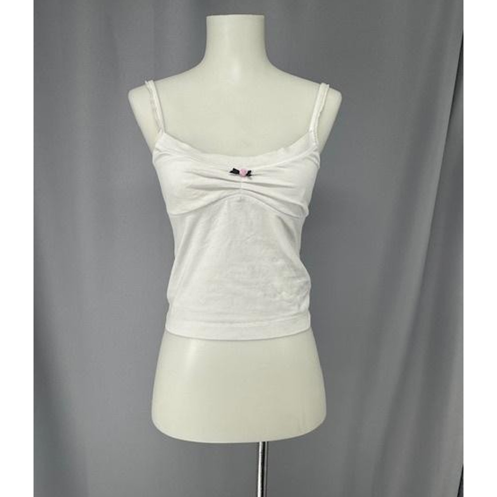Intimately Free People Baby Tank Extra Small White Bow Y2K Cropped Retro Cami